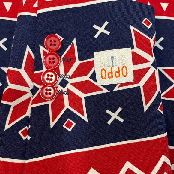 Oppo Suit blazer Christmas print Men’s Size US 38 - Picture 6 of 6